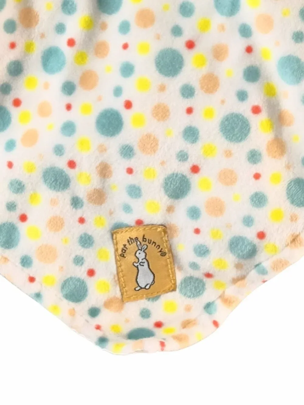 2016 Pat The Bunny Polka Dot Satin Lovey Security Blanket 14.5